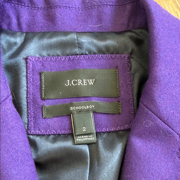 J.Crew Women’s Schoolboy Deep Purple Wool Blazer Size 2 - Picture 6 of 8